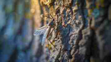 Photo gratuite un moustique de près dans la nature