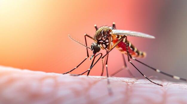 Un moustique de près dans la nature