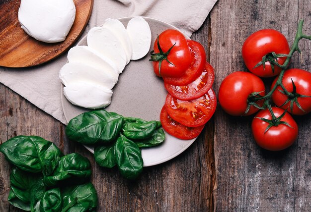 Mozzarella sur la table