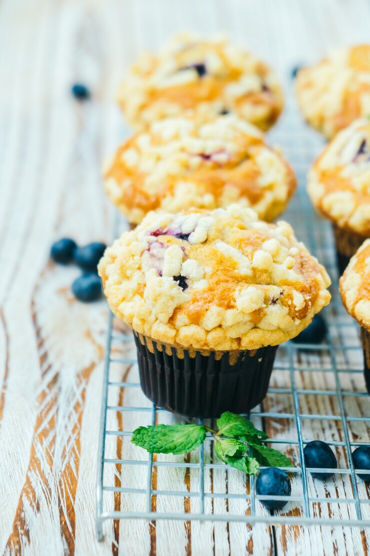 Photo gratuit muffin aux myrtilles