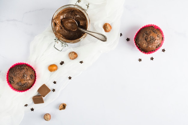Muffins au chocolat et crème