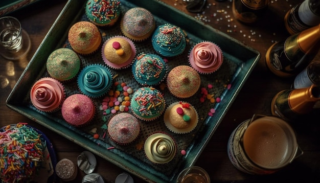 Muffins au chocolat gourmands faits maison une douce indulgence générée par l'IA