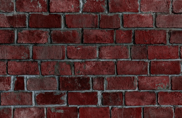 Mur de brique rouge texturé