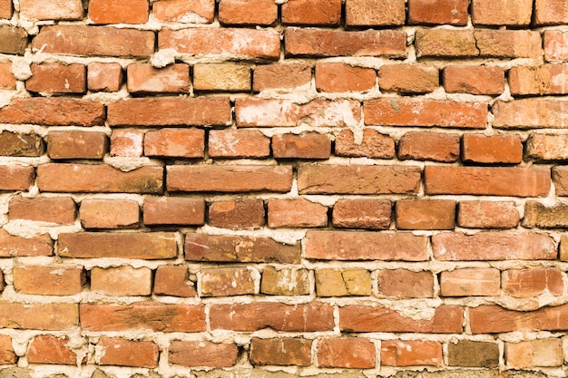 Mur de briques brutes avec du béton