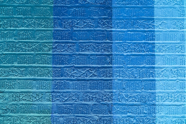 Mur de briques de couleur bleu abstrait