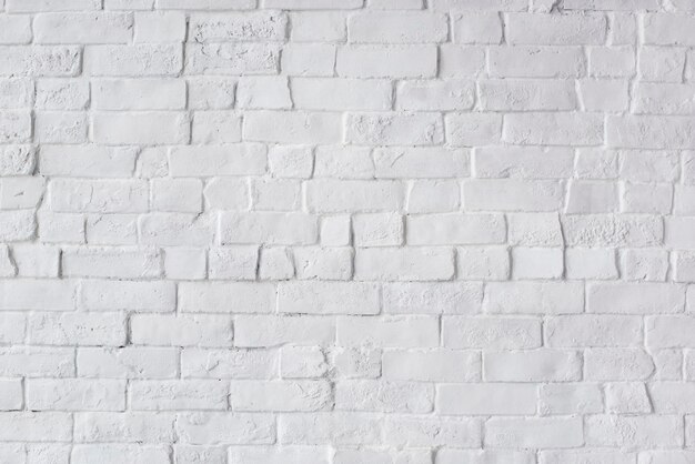 Mur de briques peintes en blanc