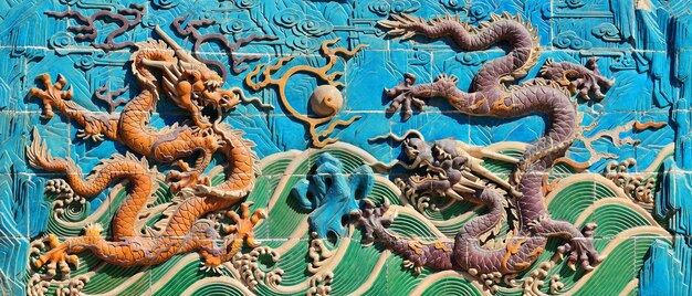 Mur des neuf dragons dans le parc Beihai à Pékin