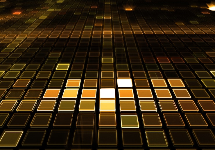 Photo gratuit la musique dorée du dj sur la piste de danse