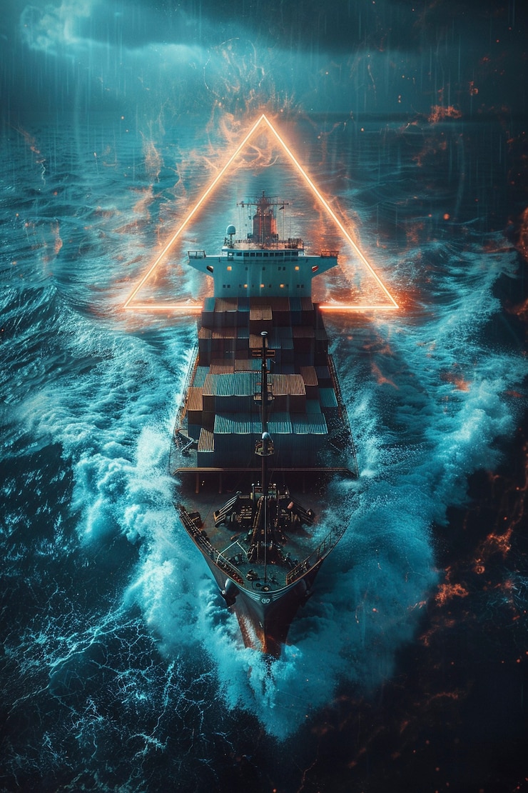 Photo gratuit la mystérieuse zone du triangle des bermudes avec une esthétique fantastique
