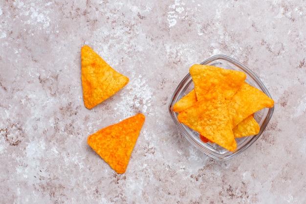 Nachos Dans Un Bol En Verre