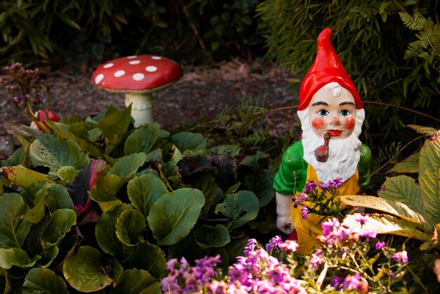 Nain de jardin drôle avec espace de copie