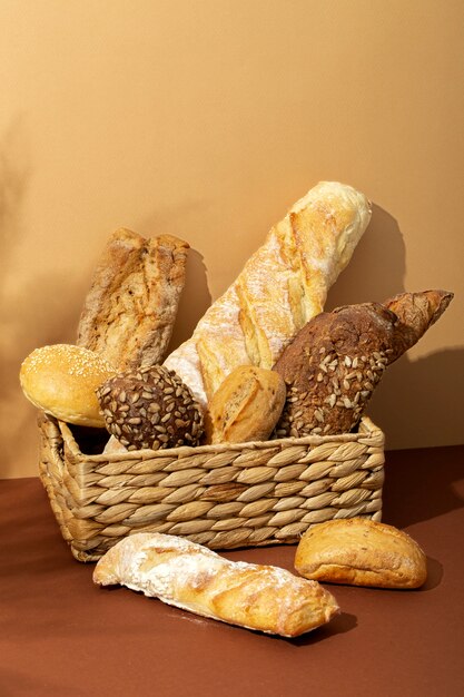 Nature morte avec des aliments de boulangerie appétissants