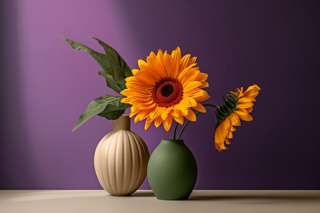 Photo gratuite nature morte au bouquet de tournesol