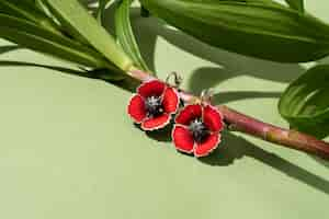 Photo gratuite nature morte de boucles d'oreilles esthétiques