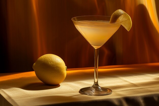 La nature morte d'un cocktail sur une nappe