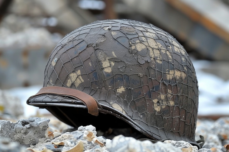 Photo gratuit la nature morte du casque du soldat