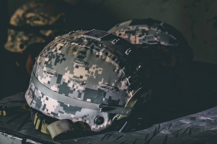 Photo gratuit la nature morte du casque du soldat