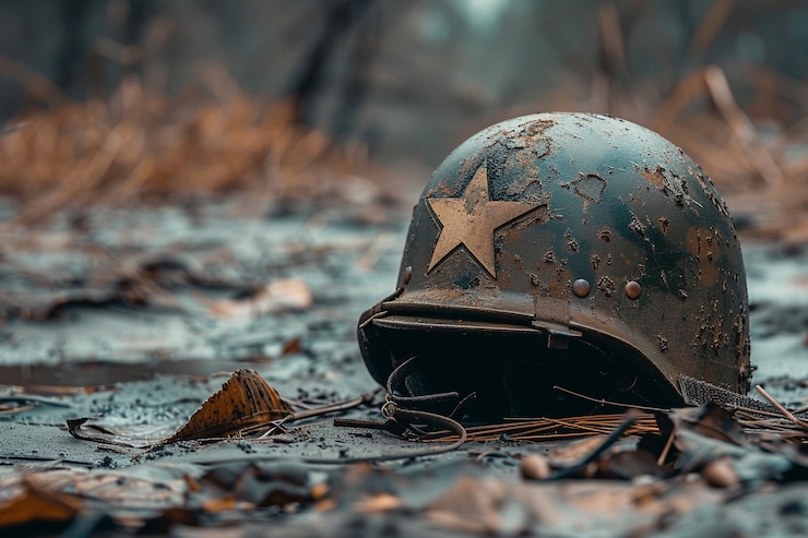 Photo gratuit la nature morte du casque du soldat