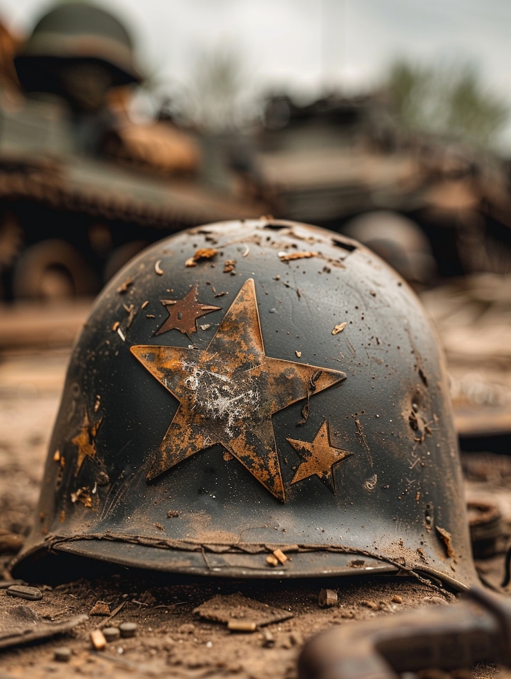 Photo gratuit la nature morte du casque du soldat