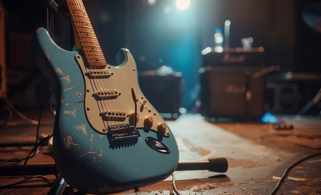 La nature morte de la guitare électrique