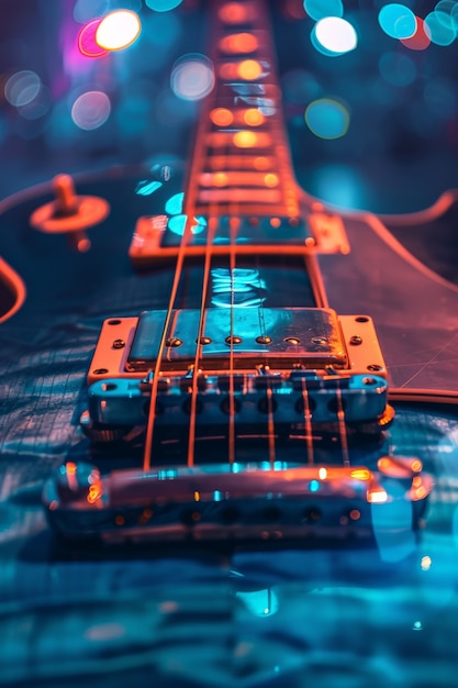 Photo gratuite la nature morte de la guitare électrique