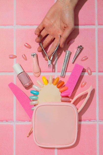 Nature morte d'outils pour nail art