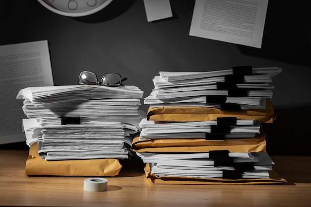 La nature morte de la pile de documents