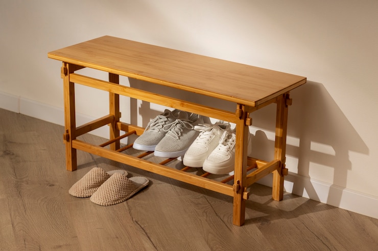Photo gratuit la nature morte d'un porte-chaussures à l'intérieur