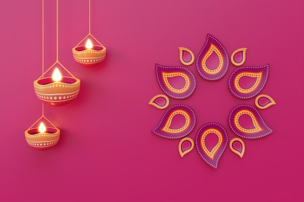 La nature morte pour l'arrangement de Diwali