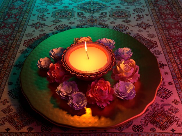 La nature morte pour la célébration de Diwali