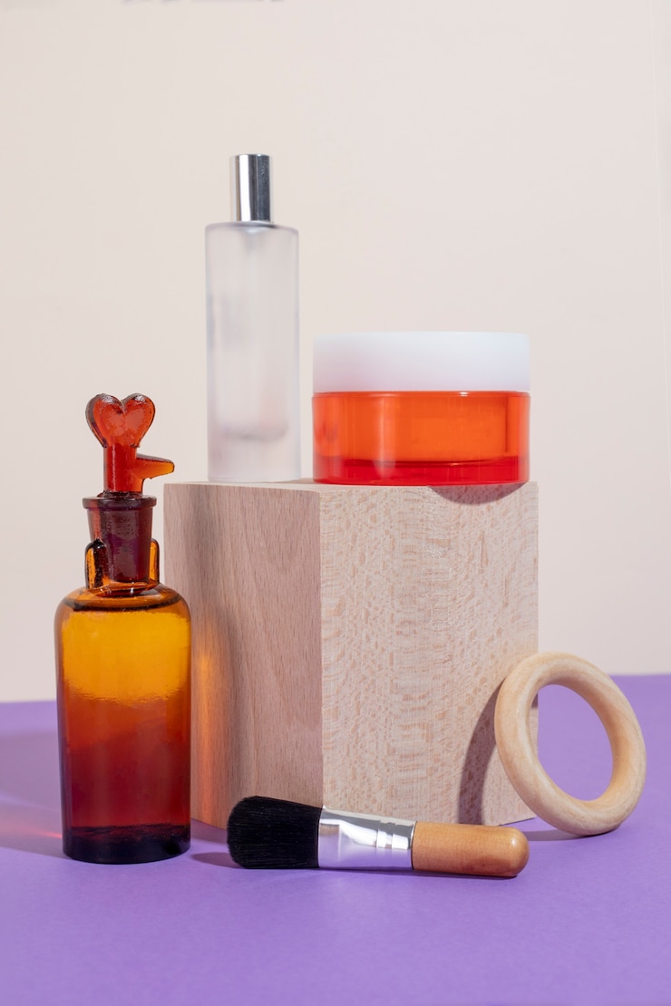 Photo gratuit nature morte de produits cosmétiques