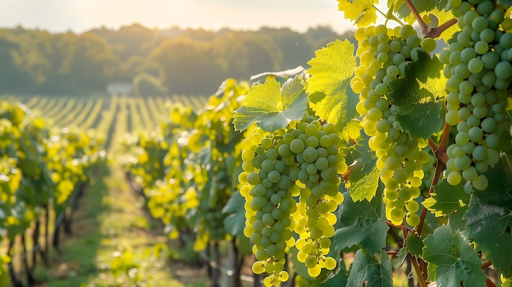 Photo gratuit la nature morte des raisins verts dans la vigne
