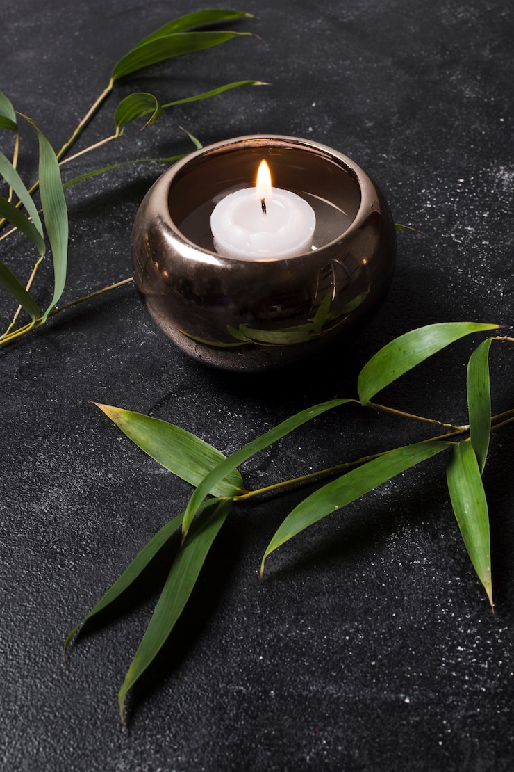 Photo gratuit la nature morte des spas avec des éléments naturels