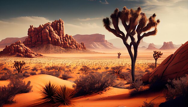 Nature tranquillité en Afrique dunes de sable majestueuses AI générative