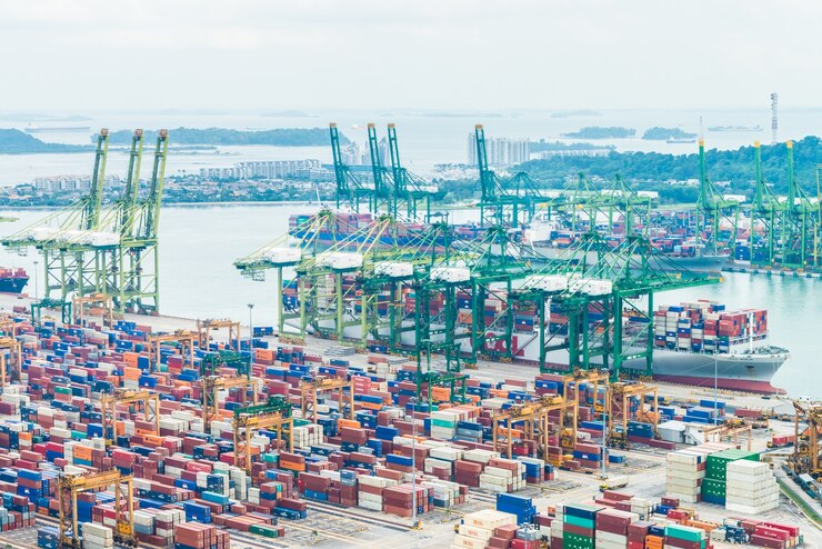 Photo gratuit navire à l&#39;exportation de la logistique commerciale industrielle