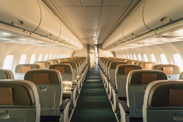 Photo gratuite nettoyer l'intérieur de l'avion