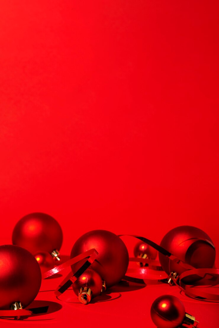 Photo gratuit noël rouge sur fond rouge