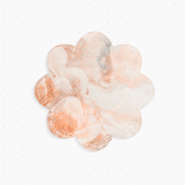 Note de papier avec forme de fleur de fond abstrait pastel