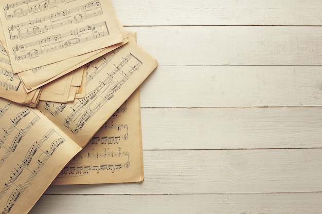 Notes de musique sur papier