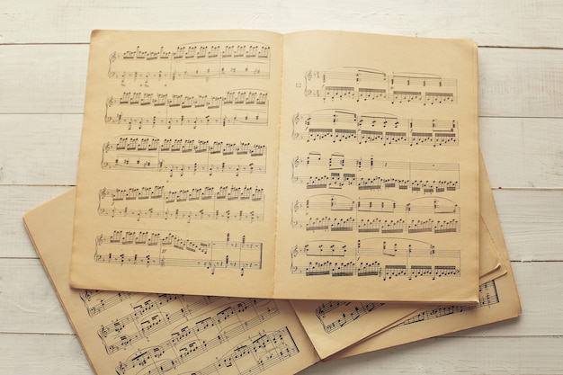 Notes de musique sur papier