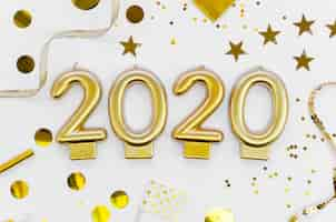 Photo gratuite nouvel an 2020 et paillettes