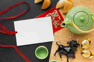 Photo gratuite nouvel an chinois 2021 copie espace papier