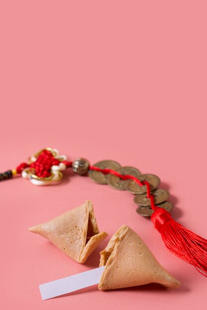 Nouvel an chinois avec des biscuits de fortune