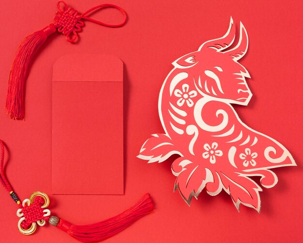 Nouvel an chinois avec concept de boeuf