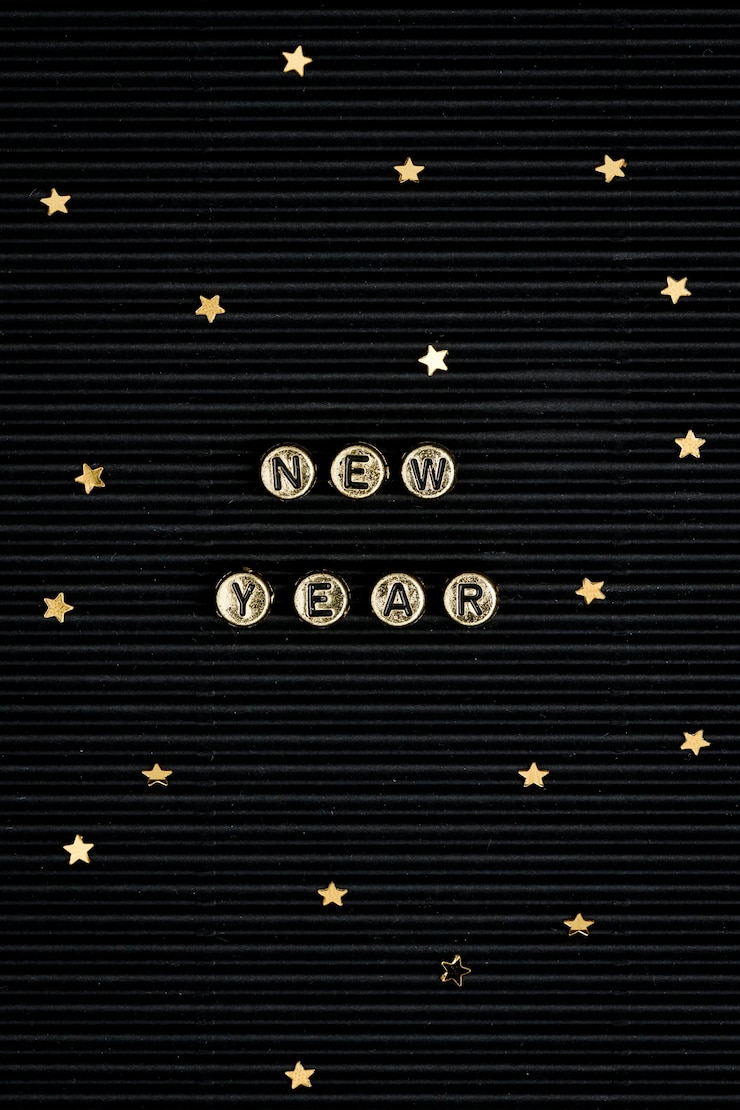 Photo gratuit nouvel an perles lettrage mot typographie