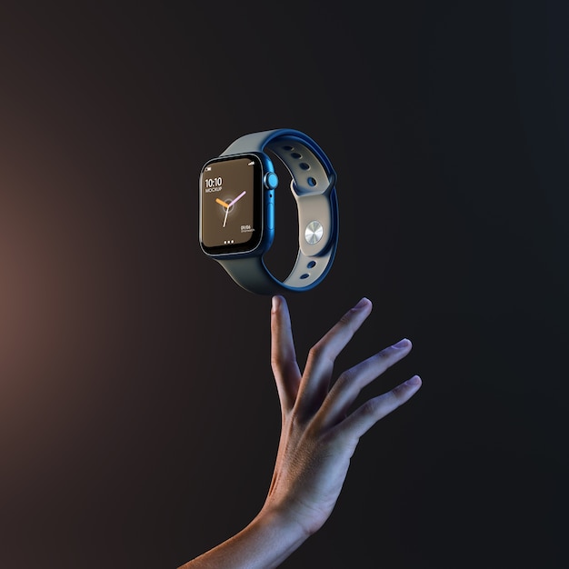 Photo gratuite nouvelle smartwatch équilibrant avec la main