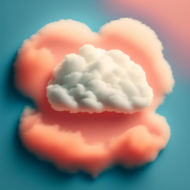 Photo gratuite un nuage rose avec un nuage en forme de coeur au milieu