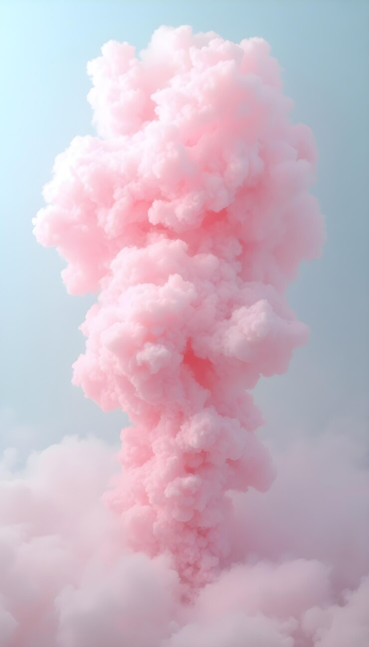 Photo gratuit des nuages de fumée roses et rêveuses