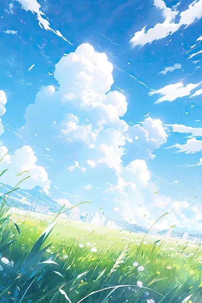 Photo gratuite des nuages de style anime