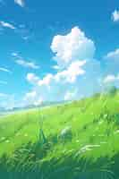 Photo gratuite des nuages de style anime